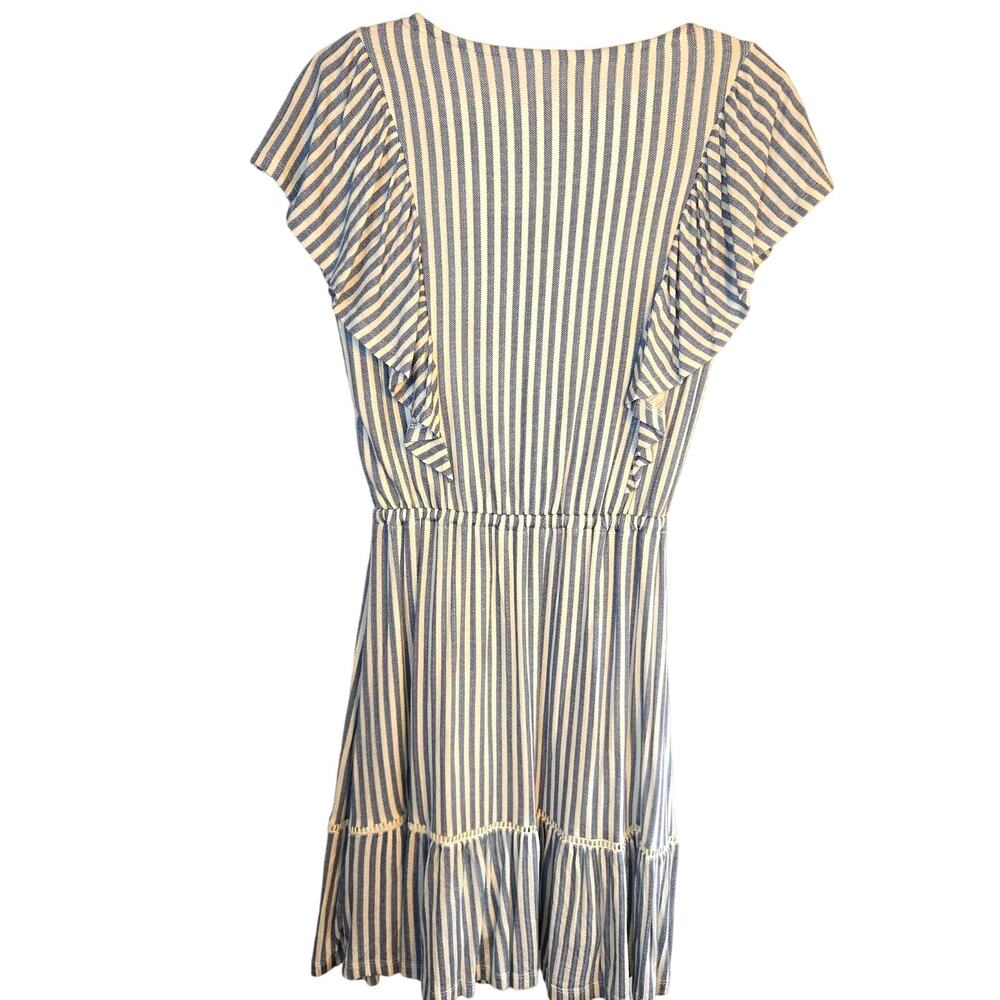 Lauran Conrad XS Women's Dress White Blue Misses Size 0 2 Extra Small - Picture 4 of 5
